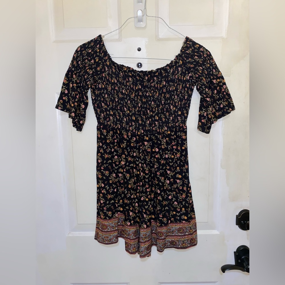 Black Flower Romper